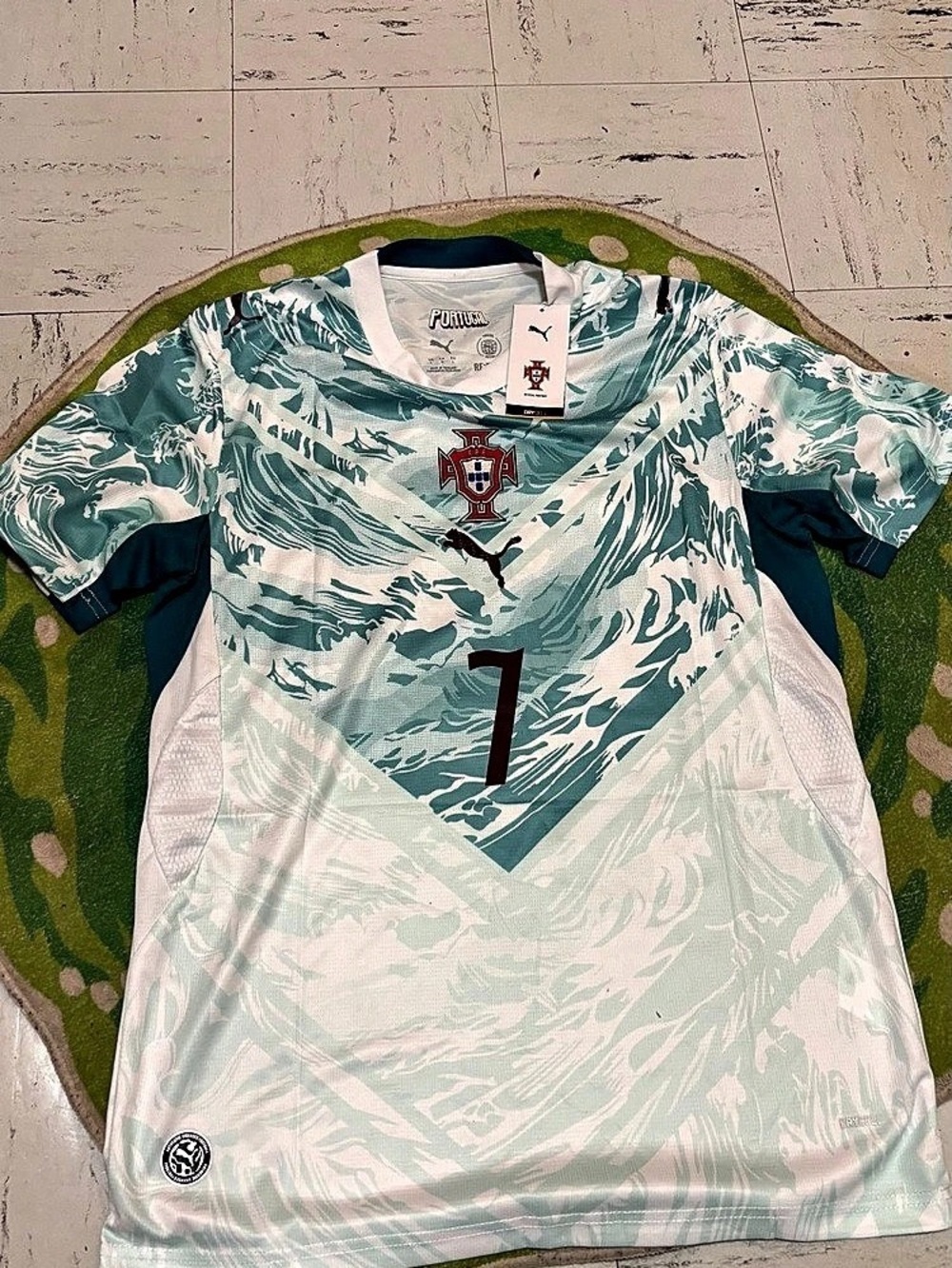 Puma Portugal Away Jersey Cristiano Ronaldo #7 Blue & White Large